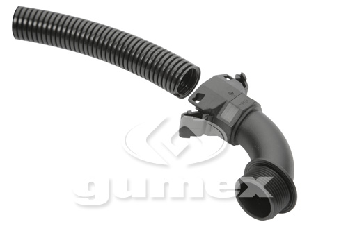 NORDUC A90°-K65-A 185 M, für Rohrschützer 13mm, Außengewinde M20x1,5, IP65, PA6, schwarz, 